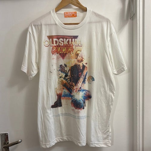 Oldskull vit t-shirt, storlek XL