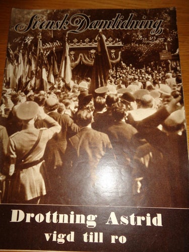 Svensk Damtidning nr37 1935 kungligt Belgien Sverige begravning Drottning Astrid