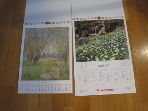 2 st Konst-kalender-Monet 2000. Svensk Natur, 2017. Samlare.