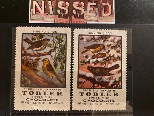 2 st reklam brevmärke .Nr 16 Tobler milk chokolate