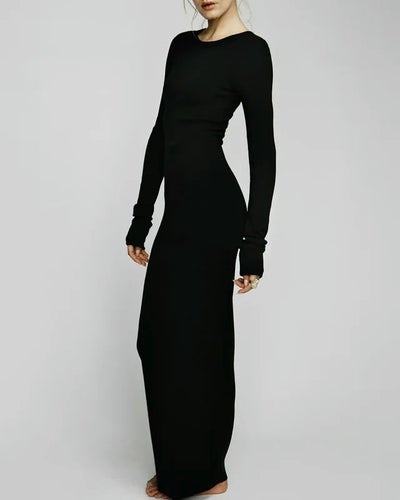 Eterné Long Sleeve Crew Maxi-klänning