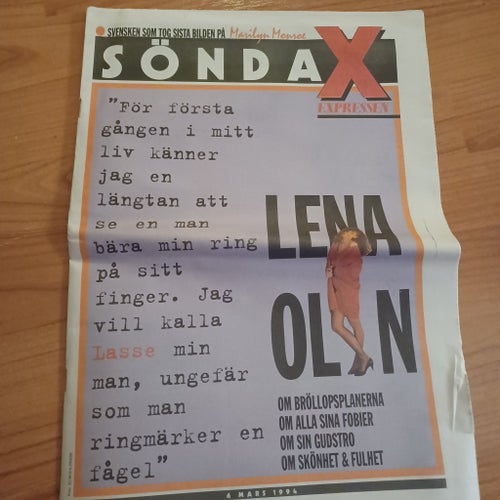 Tidning - Söndag X Expressen 1994' Extra bild - Marilyn Monroe mm.