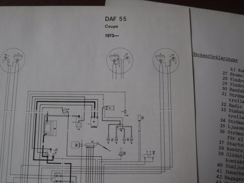 Elschema till DAF 55 Coupé, 1973.
