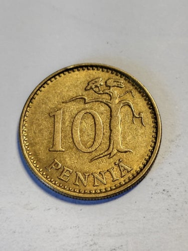 Finsk 10 Penniä från 1971