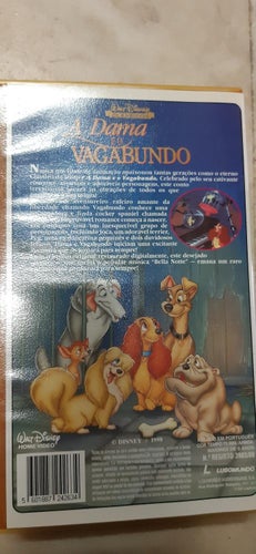Walt Disney Lady och Lufsen VHS PAL tecknad barn film Portugisiskt utgåva 1998