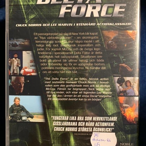 DELTA FORCE. INPLASTAD DVD ACTION 1986. UTGÅNGEN / OOP. CHUCK NORRIS LEE MARVIN