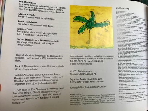 BOKEN OM FÄRG med 2 CD Ulla Danielsson 2001