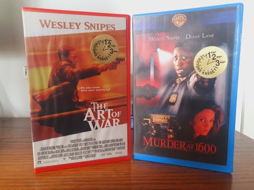2x Wesley Snipes (HYRFILM EXRENTAL) The Art of Way & Murder at 1600 (VHS)