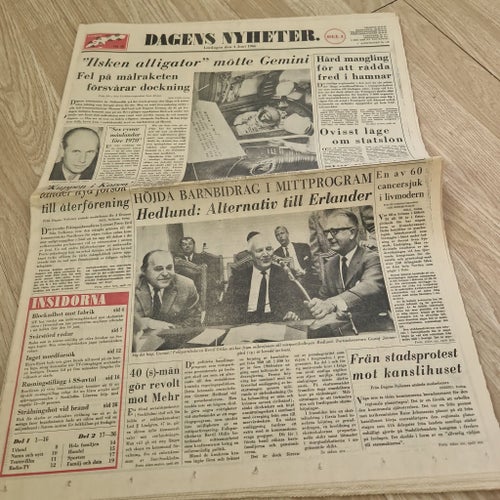 Dagens Nyheter tidning från 1966