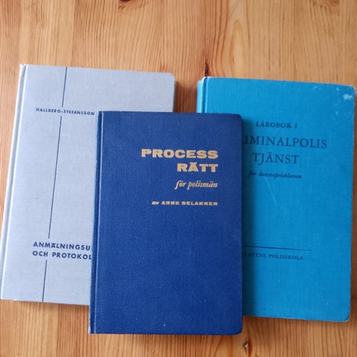 Tre polisböcker, utbildning, vintage