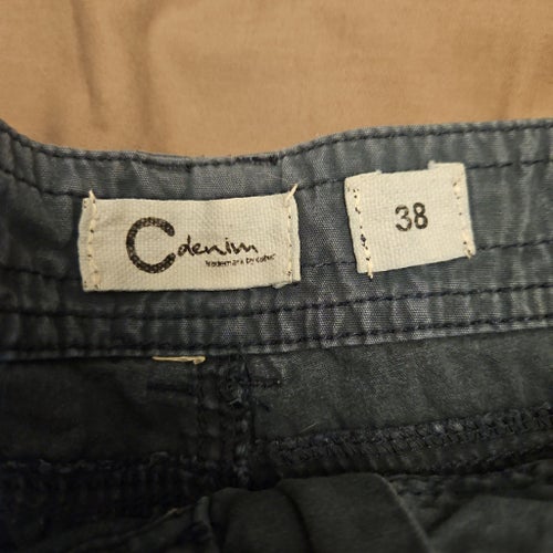 C denim grå shorts, storlek 38