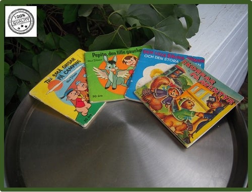 4 små vintage Walt Disneyböcker bla Tre små grisar, Pepita, den lill gauchon osv