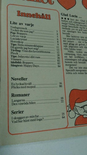 Starlet 1978 nr 50. Omslagsbild Mia -Lena. Idolbild Boppers. Very Good plus