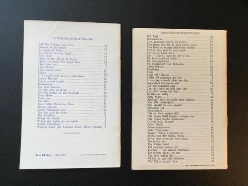 Retro vis-/not-häften 1930/40-tal – svenska visor m.fl.
