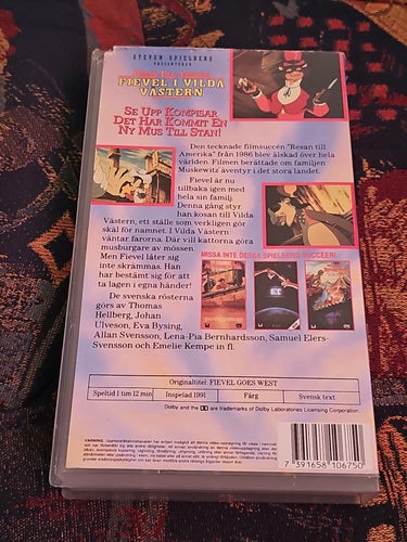 Fievel I Vilda Västern VHS Svenskt Tal