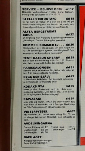 Teknikens Värld 23 1972: Polski Fiat 125, Mercedes 280 S/350 SE, Datsun Cherry