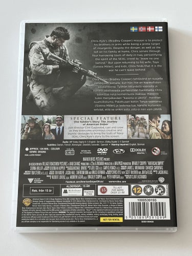 American sniper (2014 av Clint Eastwood med Bradley Cooper). Beg. DVD