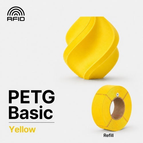 Bambu Lab PETG Basic Filament Yellow/Gul Refill