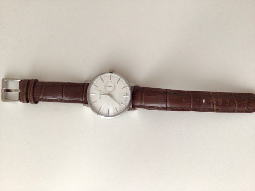 Gant klocka med brunt läderarmband