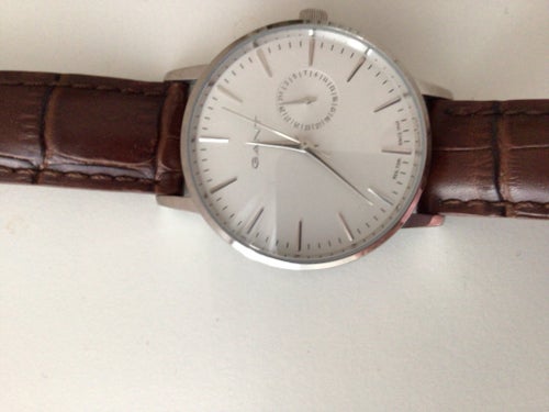 Gant klocka med brunt läderarmband