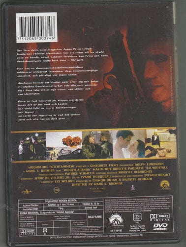DVD - HIDDEN AGENDA - MED DOLPH LUNDGREN