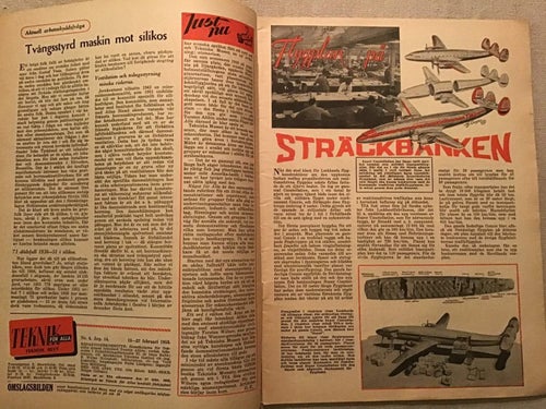 TEKNIK FÖR ALLA NR 4 1953 FLYGPLAN,TURBINBIL,BERGTAK GRUVA,MOBYLETTE MOPED,BUSS