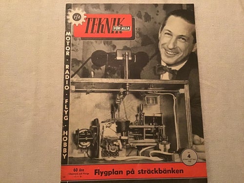TEKNIK FÖR ALLA NR 4 1953 FLYGPLAN,TURBINBIL,BERGTAK GRUVA,MOBYLETTE MOPED,BUSS