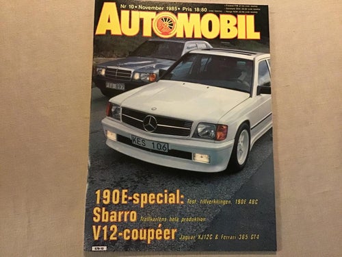 AUTOMOBIL NR 10 1985 JAGUAR XJ,FERRARI 365,MERCEDES 190 E,FIAT 124 ,DAIMLER