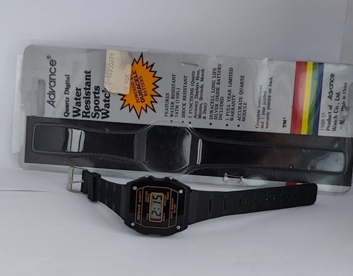 Sällsynt Vintage 1988 ADVANCE LCD Digital Herrklocka Kvarts