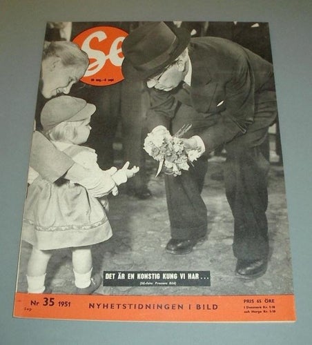 SE nr 35 1951 - Gustaf VI Adolf, Berzelii park, A-M Nilsson