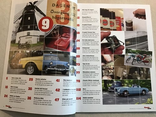 CLASSIC MOTOR NR 9 2017 VOLVO SAMLARE,ZEPHYR,FERRARI 250,BSA,MIDNATTSSOLSRALLYT