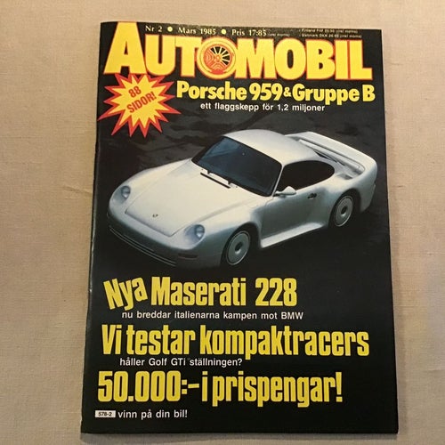 AUTOMOBIL NR 2 1985 MASERATI 228,PORSCHE 959,BMW M635,PEUGEOT QUASAR,LOTUS