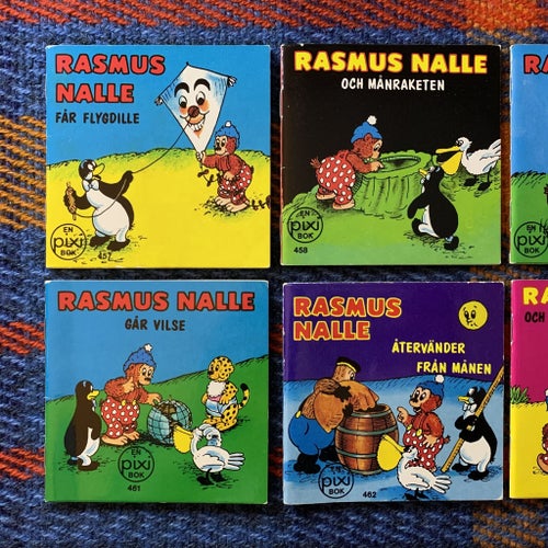 8 x Rasmus Nalle Pixiböcker - Komplett serie | BOK | 1986 En Pixi Bok