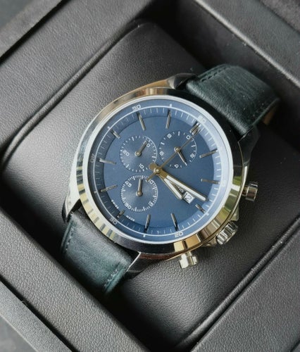 CANDINO CHRONOGRAPH 45MM, BLÅ RÄTTA, SAFIRGLAS, NY/OANVÄND 2 ÅRS GARANTI