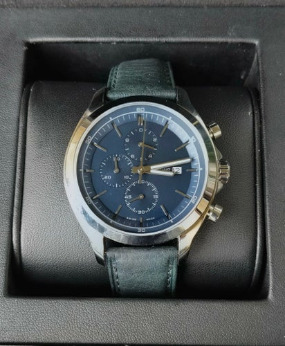CANDINO CHRONOGRAPH 45MM, BLÅ RÄTTA, SAFIRGLAS, NY/OANVÄND 2 ÅRS GARANTI