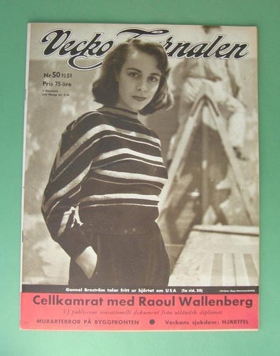 Vecko-Journalen 1951-50. Gunnel Boström på framsidan.