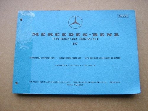 Reservdelskatalog Type 1626K/4x2-1626AK/4x4 MERCEDES - BENZ