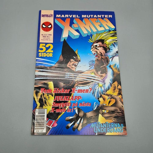 Marvel Mutanter X-Men 1990 Nr 12 - Serietidning Marvel Satellit Marvelklubben