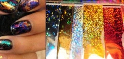 Färgglada Glitter Nagelklistermärken