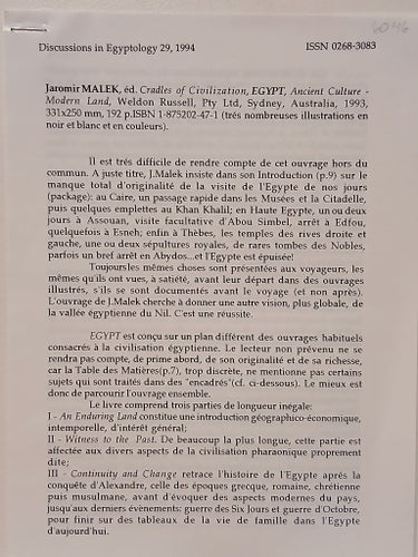 Cradles of Civilization, EGYPT, Ancient Culture - Modern Land av Jaromir Malek,