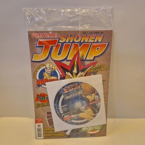 Shonen Jump tidning med Yu-Gi-Oh! Power of Chaos Kaiba the Revenge PC CD-ROM