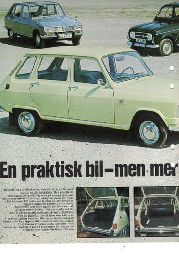 Biltest, Renault 6 1970, särtryck ur Teknikens Värld