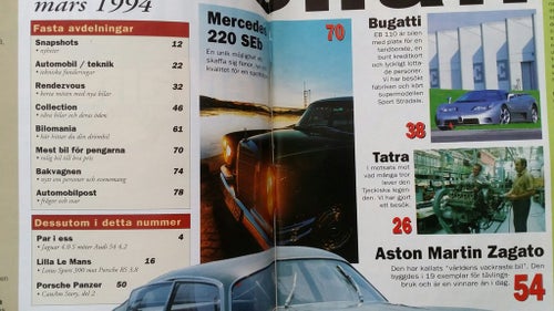 Automobil nr 3 1994: Mazda MX-5, Mercedes 220 SEb, Jaguar XJ6 4,0 S, Audi S4 4,2