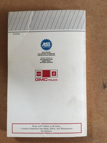 1991 GMC Sierra Owner's Manual