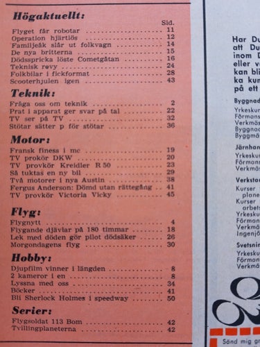 Teknikens Värld nr 22 1954: DKW Limousine, Kreidler R50, Victoria Vicky MS 50
