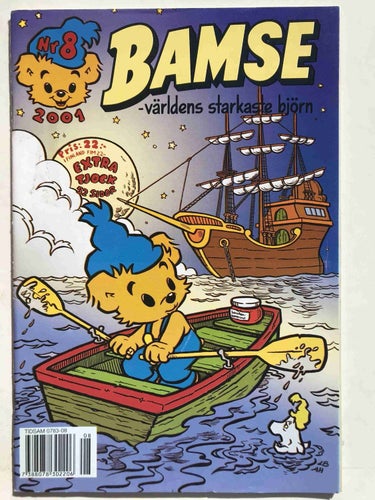 Bamse - 2001:8 VF med reklambilaga "Bamsebiblioteket"