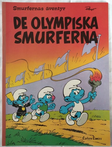 OLÄST 1:A UPPL SMURFERNAS ÄVENTYR 11 DE OLYMPISKA SMURFERNA 1980 SAMLINGSEX