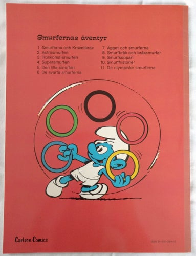 OLÄST 1:A UPPL SMURFERNAS ÄVENTYR 11 DE OLYMPISKA SMURFERNA 1980 SAMLINGSEX
