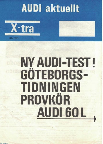 Test Audi 60 1971 Särtryck av GT