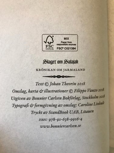 SLAGET OM SALAJAK Johan Theorin 2018